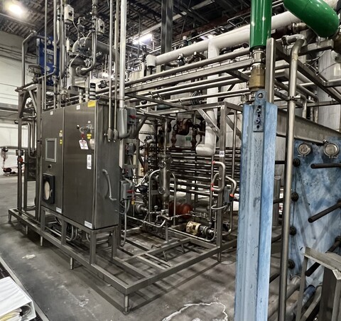 Pasteurizer System HTST, Tube-In-Tube, CIP, Vacuum Separator, 20 GPM, 190 gallon - Image 1