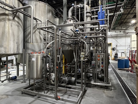 Pasteurizer System HTST, Tube-In-Tube, CIP, Vacuum Separator, 20 GPM, 190 gallon - Image 2