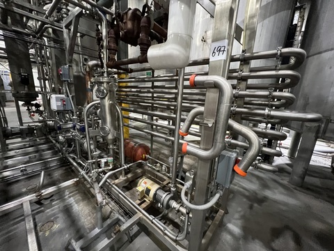 Pasteurizer System HTST, Tube-In-Tube, CIP, Vacuum Separator, 20 GPM, 190 gallon - Image 3