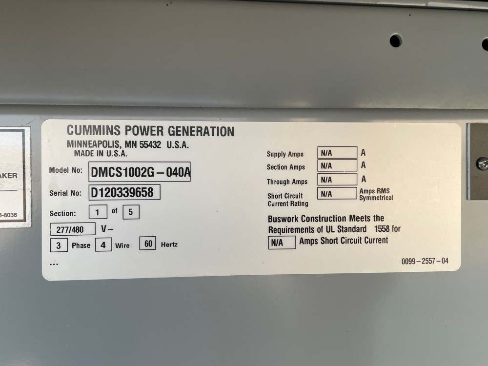 5000 Amps, Siemens #WL LV Switchgear, 480 Volts, 3P, 4W, N3R - Image 2