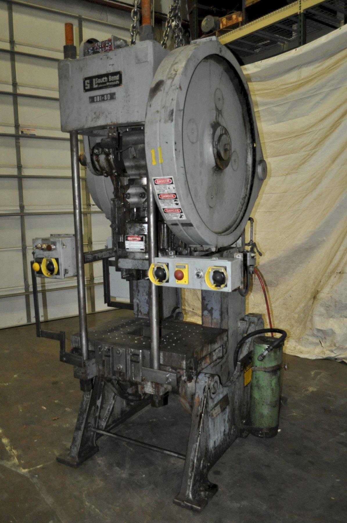 80 Ton, South bend / South Bend #80-BG-AC, OBI Press, 4" Stroke, 15.54" Shut Height, 44 SPM, 16.25" x 13.25" - Image 2