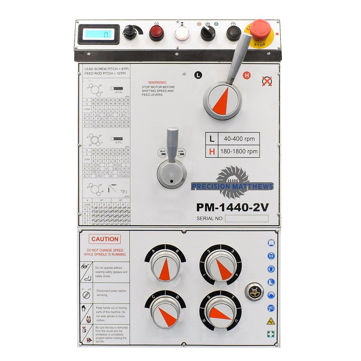 14" x 40" Precision Matthews #PM-1440-2V-w/2axDRO, Precision Lathe, 9" swing over cross slide - Image 6