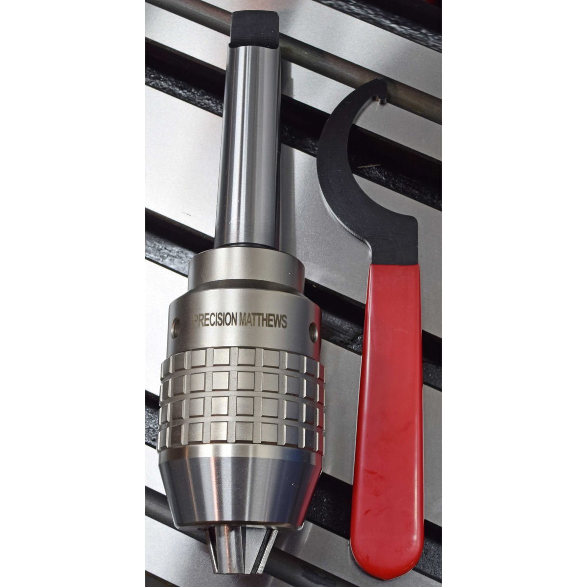 Precision Matthews Keyless Drill Chuck, 1/8"-5/8", MT3 Trailstock - Image 1