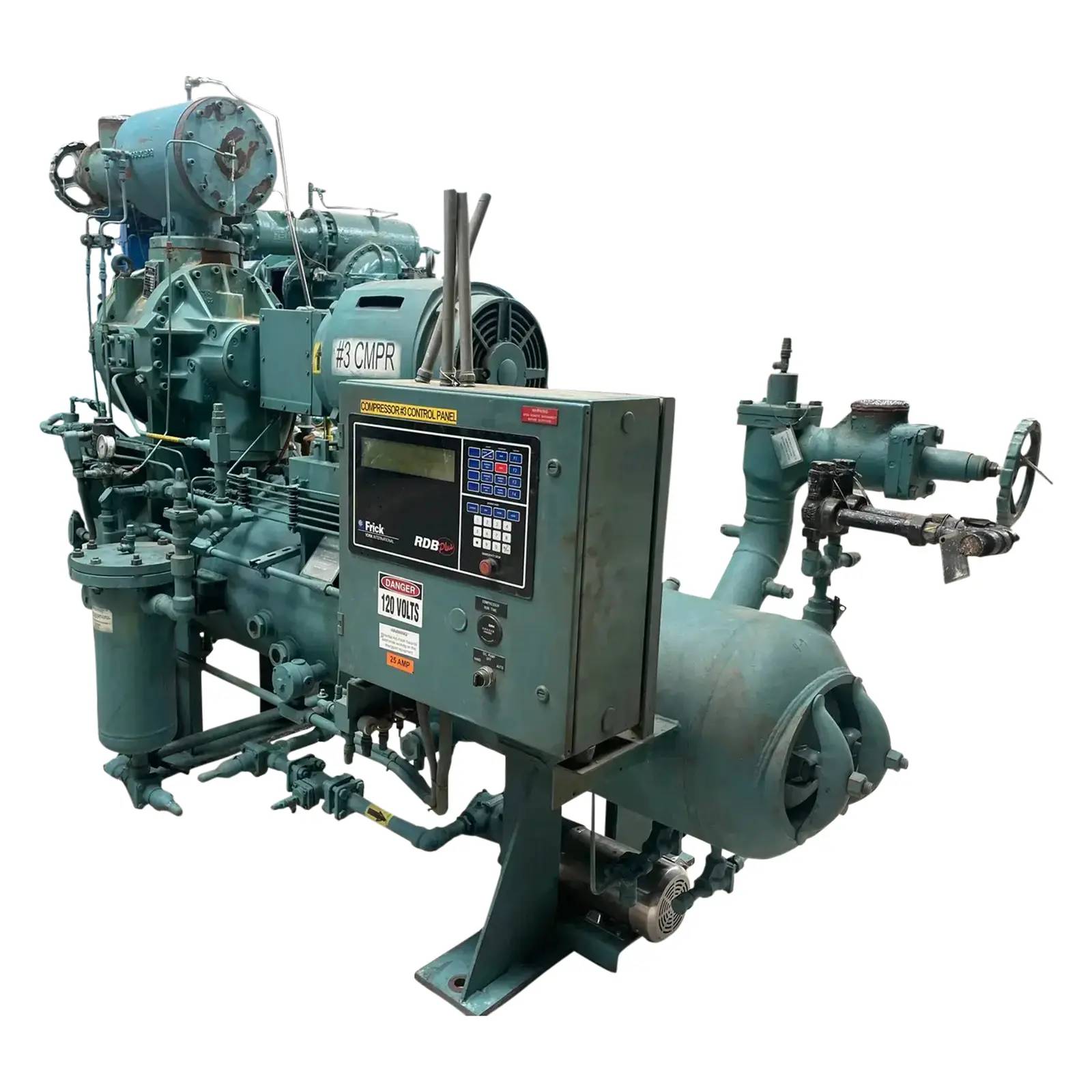 75 HP Frick #RDB-100B, Rotary Screw Compressor Package, 460 V., 4500 RPM, 350 PSIG, 2003 - Image 2