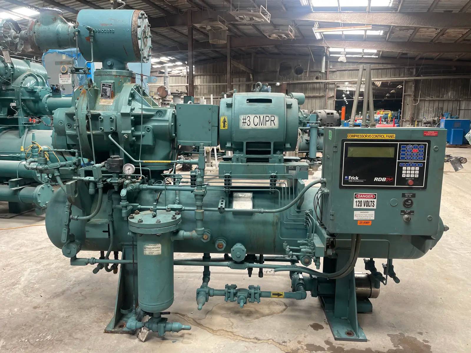 75 HP Frick #RDB-100B, Rotary Screw Compressor Package, 460 V., 4500 RPM, 350 PSIG, 2003 - Image 3