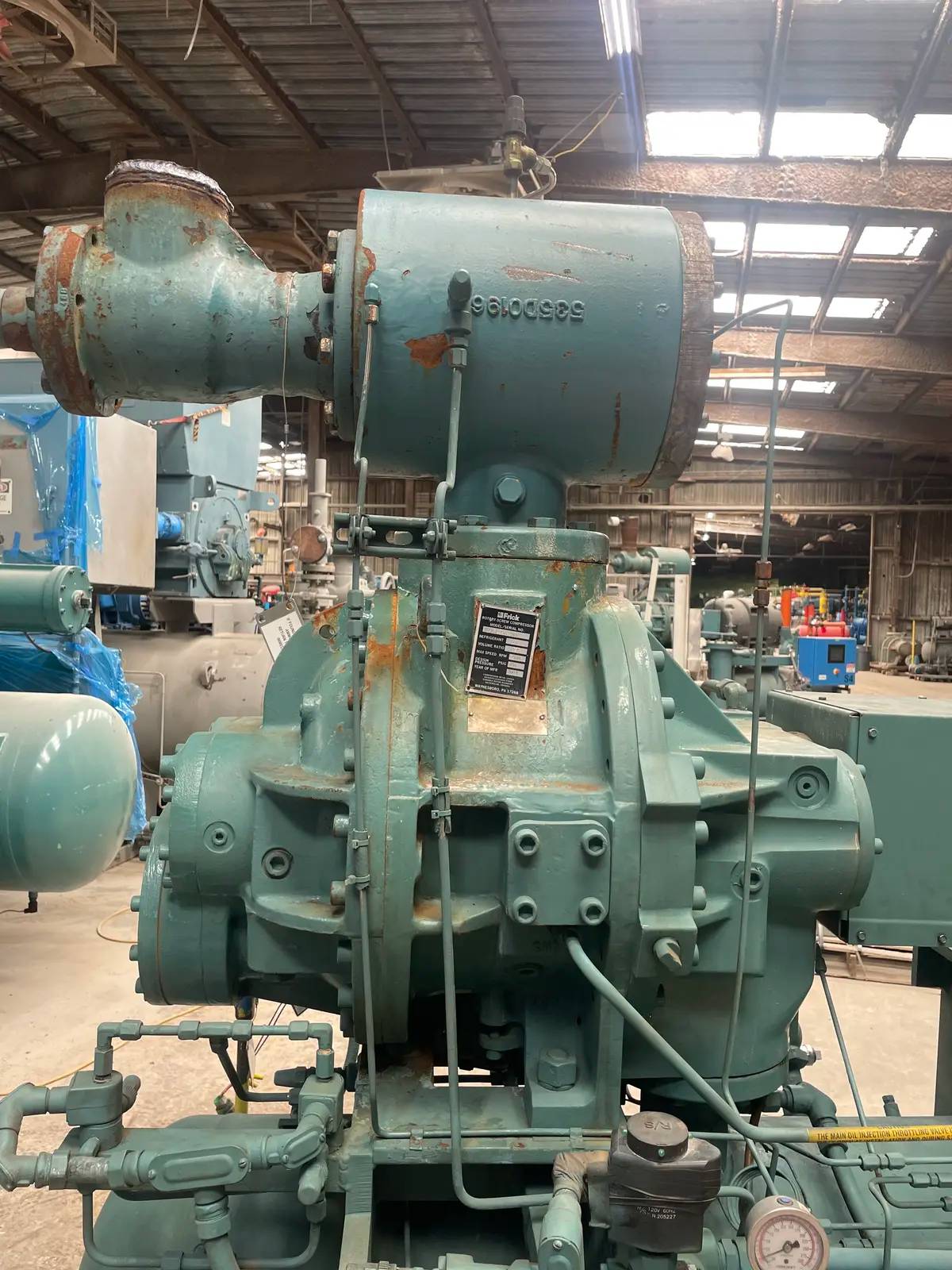 75 HP Frick #RDB-100B, Rotary Screw Compressor Package, 460 V., 4500 RPM, 350 PSIG, 2003 - Image 8
