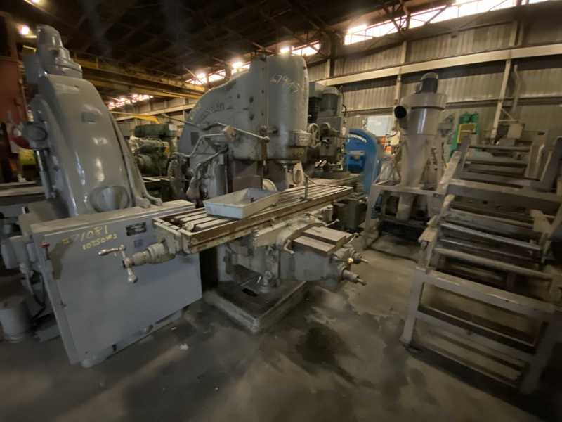 Cincinnati #4, vertical mill, 16-1/4" x78-1/2" table, 7.5 HP, #50 NS, 18" throat, rapid traverse - Image 1