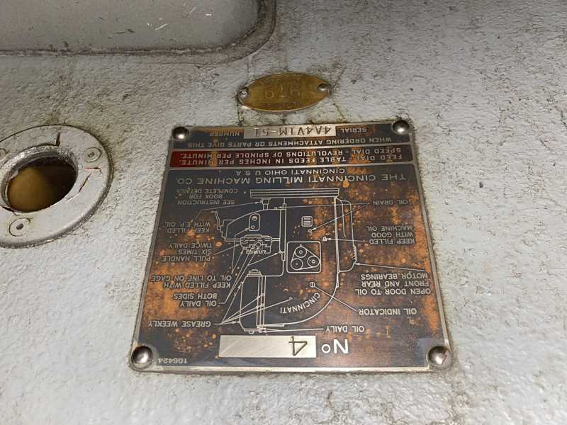 Cincinnati #4, vertical mill, 16-1/4" x78-1/2" table, 7.5 HP, #50 NS, 18" throat, rapid traverse - Image 7