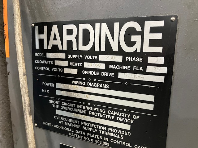 Hardinge #CHNC-II, GE/Fanuc 18T controls, 14" swing, 1.6" bar, 12.5" turning length, very nice - Image 3