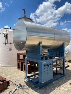 1000 gal. BFS Industries #GS1000-7.5, triplex, Stainless Steel boiler feed water tank w/ (3) 7.5 HP Grundfoss - Image 1
