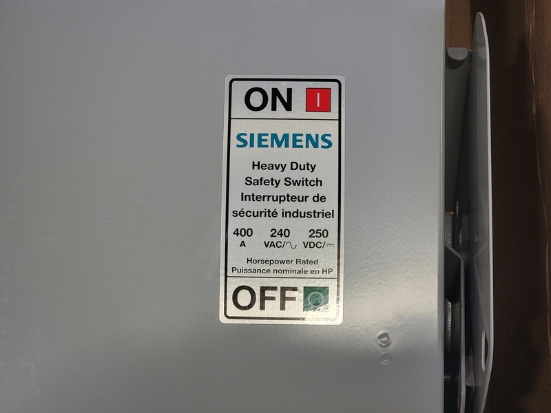 400 Amp. Siemens, HFC325NA, fused disconnect, 3-pole, 240 Volts, new surplus - Image 10