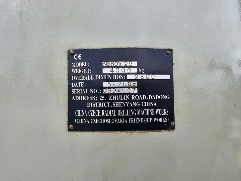 China Czech #Z3080x25, radial arm drill, 10 HP, serial #0504197, 2005 - Image 2