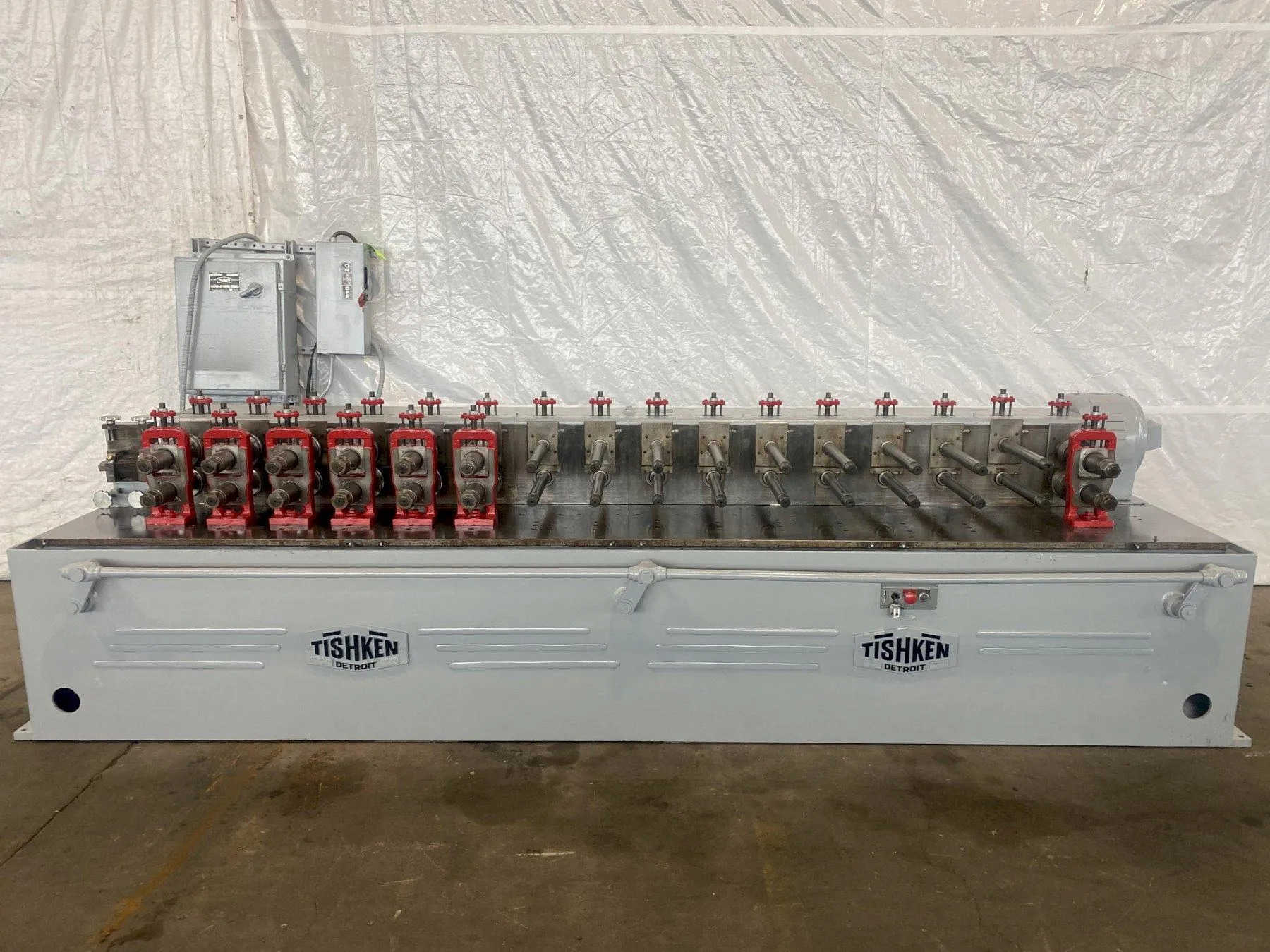 16 Stand, Tishken #16-HMW-1-3/4, rollformer, 1-3/4" spindle diameter, 12" roll space, L to R, 15 HP - Image 1