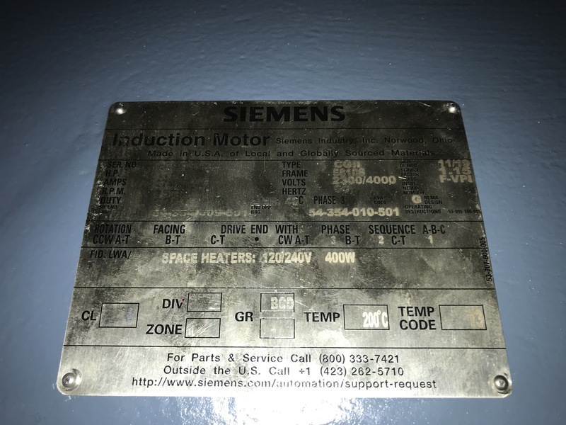 4500 HP 3600 RPM Siemens, Frame 6813, weather protected enclosure type 2, SB, new, 2300/4000 Volts (2 - Image 3