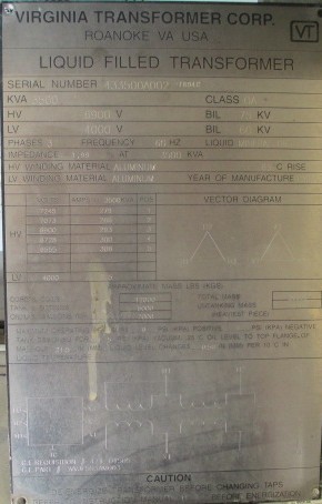 3500 KVA 6900 Delta Primary, 4000 Delta Secondary, Virginia - Image 2
