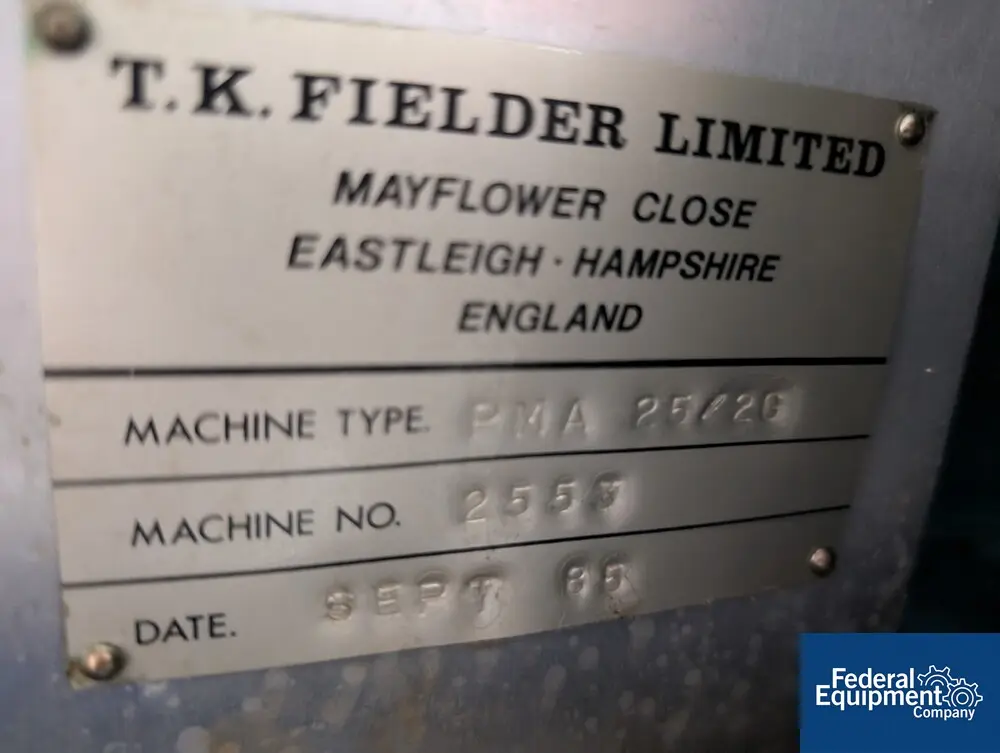 T.k. Fielder #PMA-25/2G, High Shear Mixer, Stainless Steel, 25 liter, 7.37 HP, 1985 - Image 2