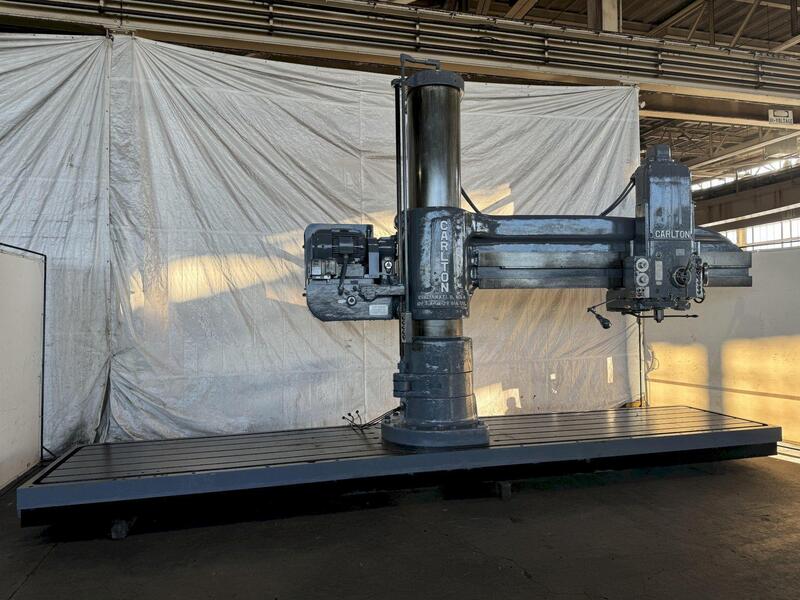 10' -22" Carlton #5A, radial arm drill, 8-800 RPM, 130" x 58" base, 24" spindle travel, 4" diameter spindle - Image 2