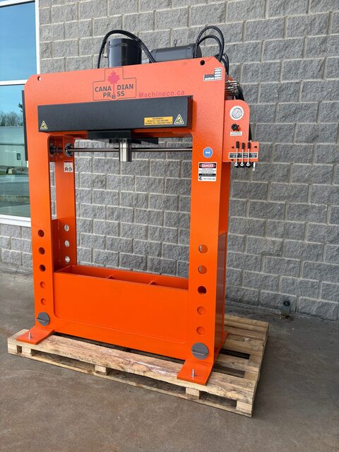100 Ton, Machineco (Canadian Press division) #HFP-100, H-frame hydraulic press, 16" stroke, 10 HP, 9" bore - Image 3