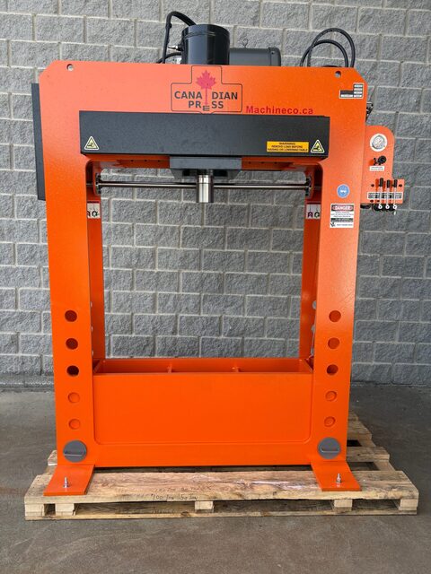 100 Ton, Machineco (Canadian Press division) #HFP-100, H-frame hydraulic press, 16" stroke, 10 HP, 9" bore - Image 4