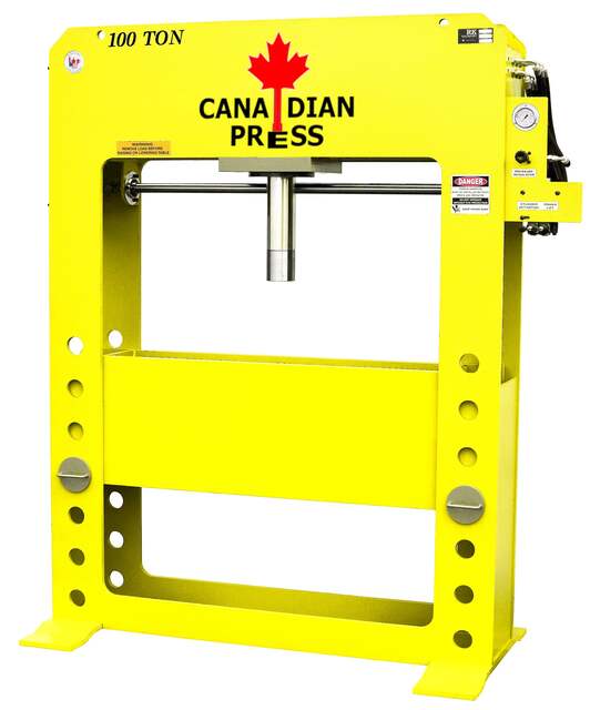 100 Ton, Machineco (Canadian Press division) #HFP-100, H-frame hydraulic press, 16" stroke, 10 HP, 9" bore - Image 7