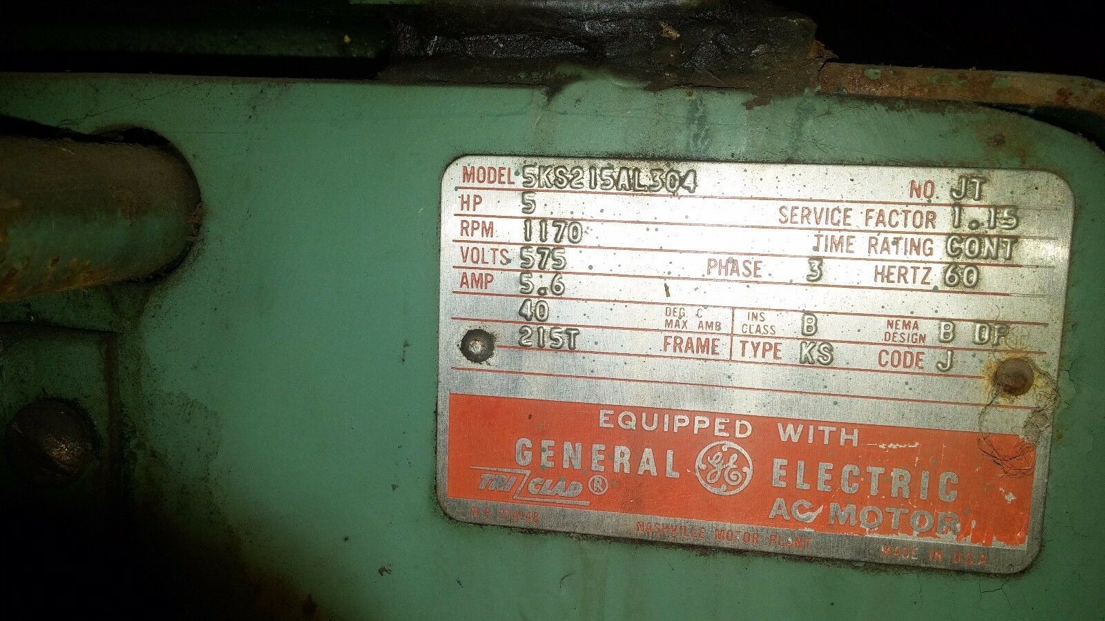 6" Oster #716, Pipe & Bolt Threader, 5 HP, 1170 RPM, 575 V, S/N YE-185 - Image 2