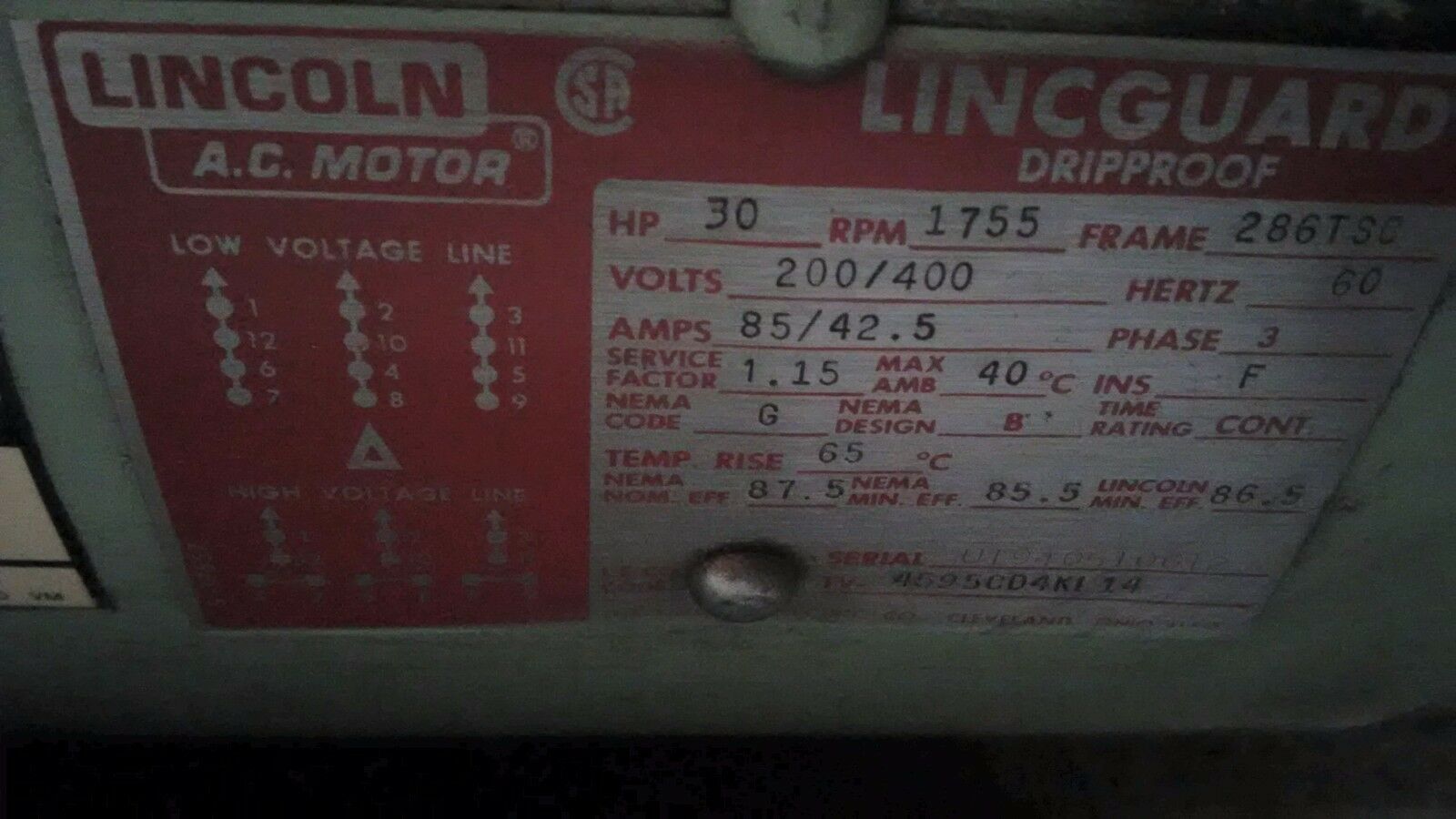 115/125 psi, Sullair #LS10-30H, Screw-Type Air Compressor, 8/8.5 bar, 30 HP, 200/400 V - Image 4