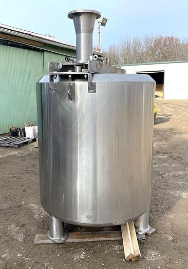 400 gallon Feldmeier, jacketed mix tank w/60 HP shear mixer, Stainless Steel construction, Dish bottom open - Image 1