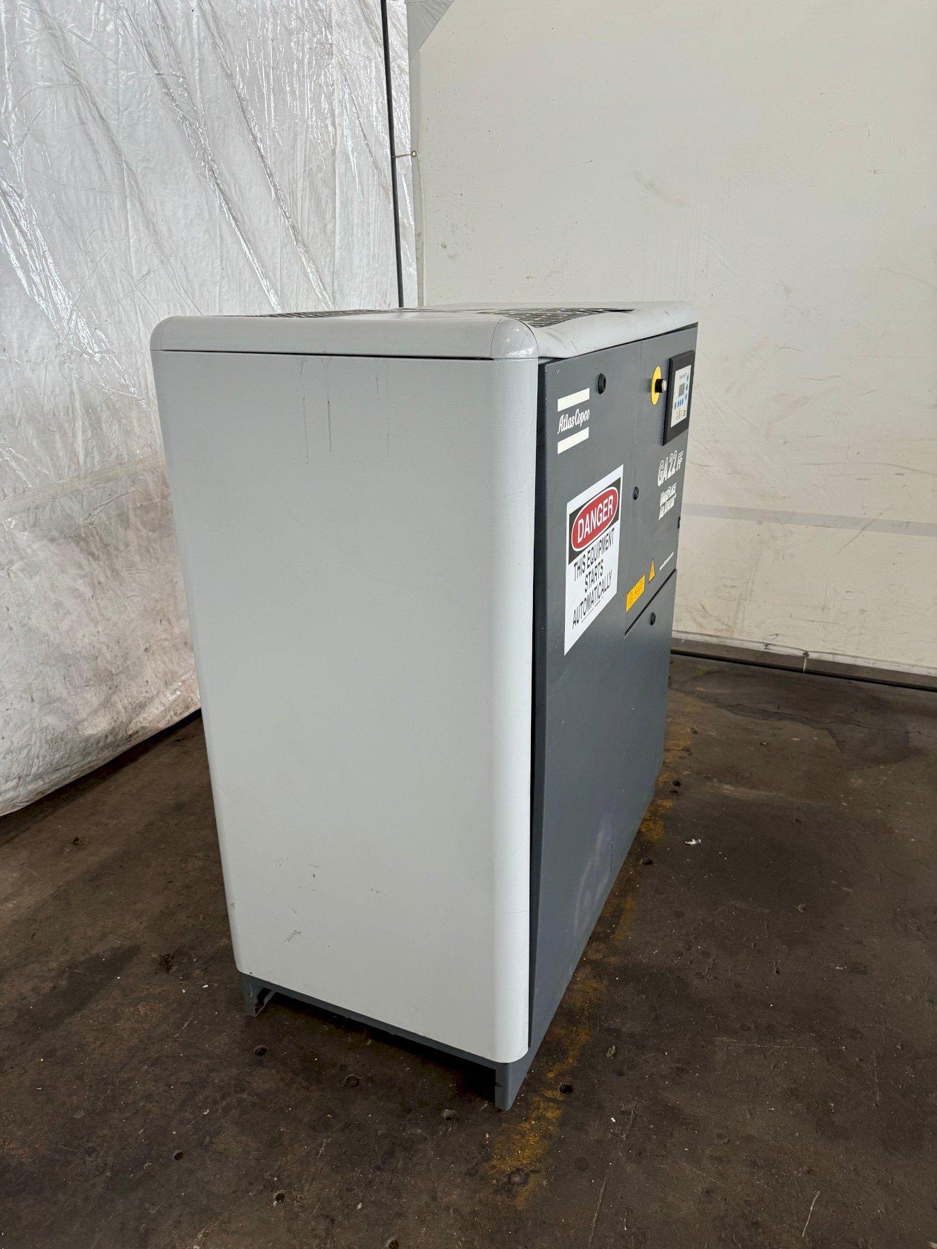 129 psig, Atlas Copco #GA22 FF rotary screw air compressor, 30 HP, 2006 - Image 3