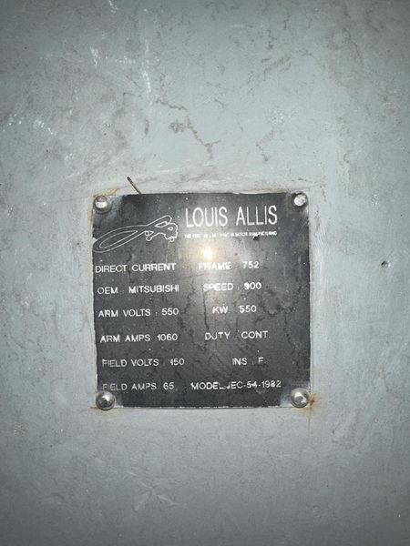 Louis Allis, Fr.752, Traction/ Drill Motor, 738 HP, 900 RPM, 550 VA - Image 2