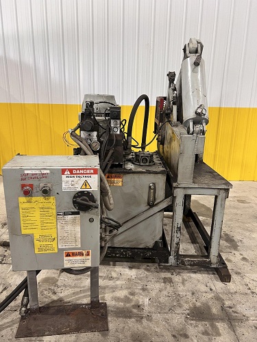 16" KRB #A114, hydraulic alligator shear, 15 HP, 15-50 SPM, feed table, hydraulic hold down clamp - Image 1