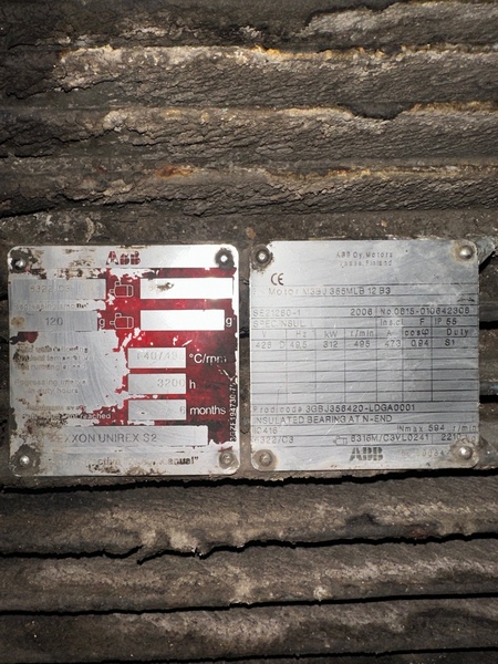 418 HP 495 RPM ABB, TEFC, 49.5 Hz, 426 Volts (2 Available) - Image 1
