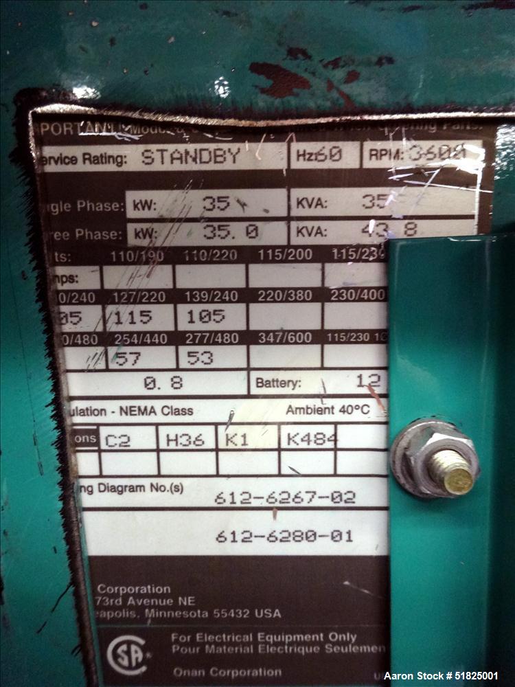 35 KW Onan #35SJB, standby natural gas generator set, 403 hours, 277/480 Volts - Image 9