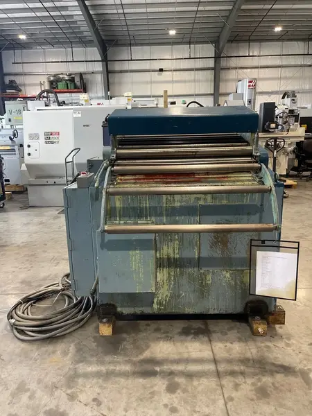 36" x .11" Egan PressPartner #S20-836, press feed straightener, 2.5" roll diameter, entry guide, pinch rolls - Image 1