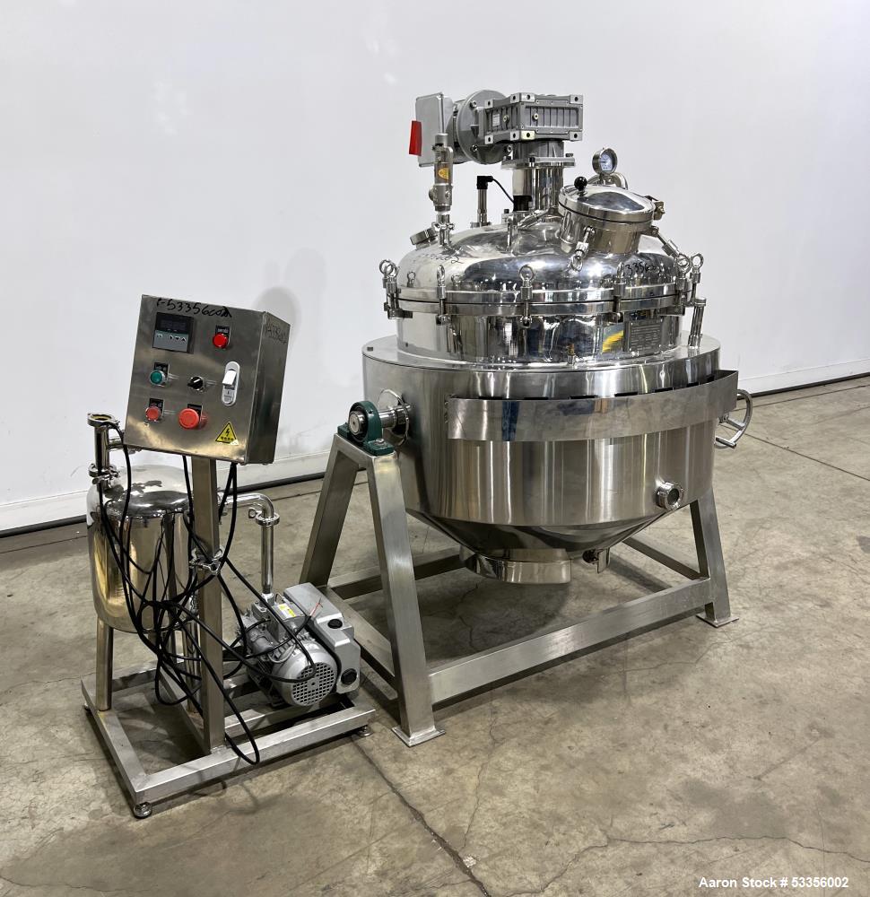52.8 gallon Flowtam #GJC-020P, Sanitary Process Equipment Kettle, Stainless Steel, 36" diameter x 24" - Image 1