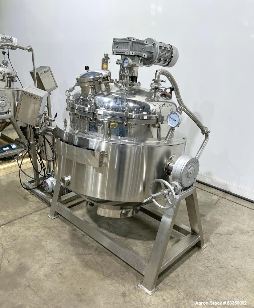 52.8 gallon Flowtam #GJC-020P, Sanitary Process Equipment Kettle, Stainless Steel, 36" diameter x 24" - Image 2