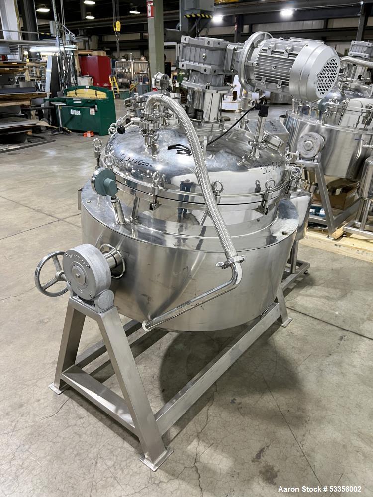52.8 gallon Flowtam #GJC-020P, Sanitary Process Equipment Kettle, Stainless Steel, 36" diameter x 24" - Image 3