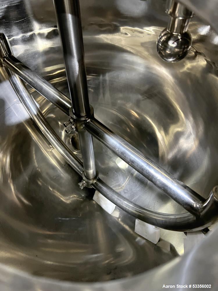 52.8 gallon Flowtam #GJC-020P, Sanitary Process Equipment Kettle, Stainless Steel, 36" diameter x 24" - Image 6