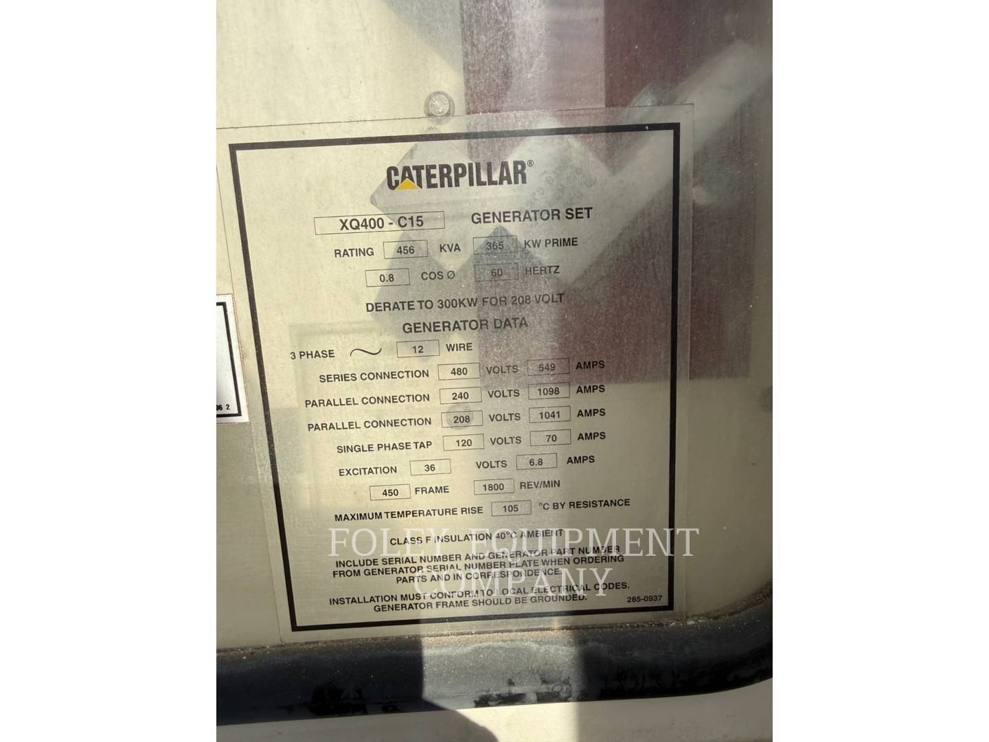 Caterpillar #XQ400, portable diesel generator set, C15 engine, Tier 3, 2008 - Image 4