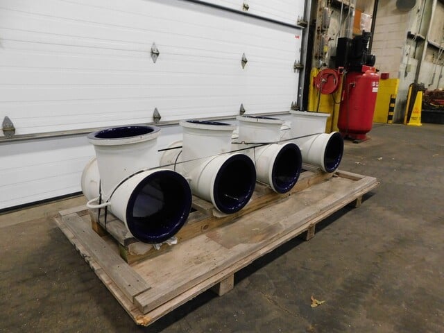 12" Glass lined pipe fitting connection tee, DeDietrich, new, set of 4 - Image 3