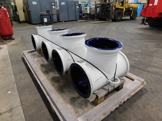 12" Glass lined pipe fitting connection tee, DeDietrich, new, set of 4 - Image 7