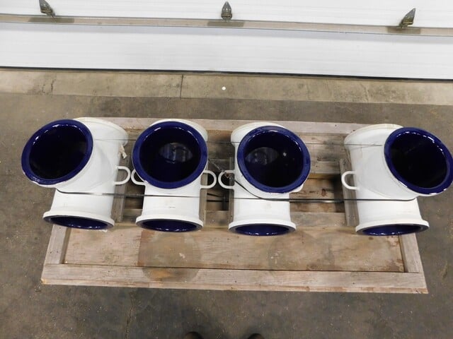 12" Glass lined pipe fitting connection tee, DeDietrich, new, set of 4 - Image 9