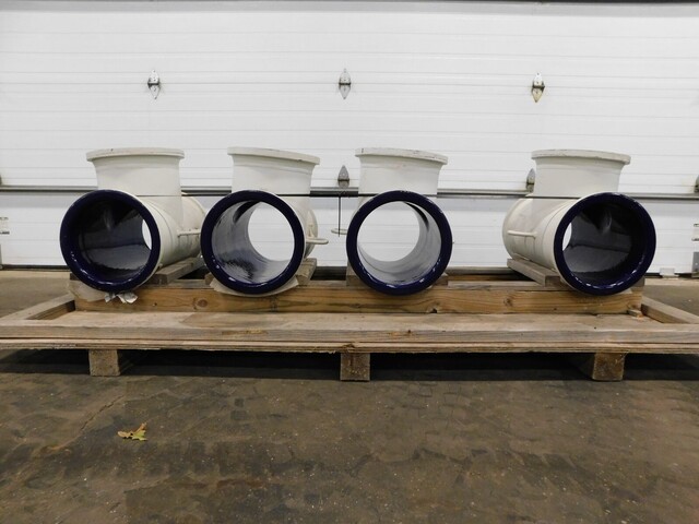 12" Glass lined pipe fitting connection tee, DeDietrich, new, set of 4 - Image 10