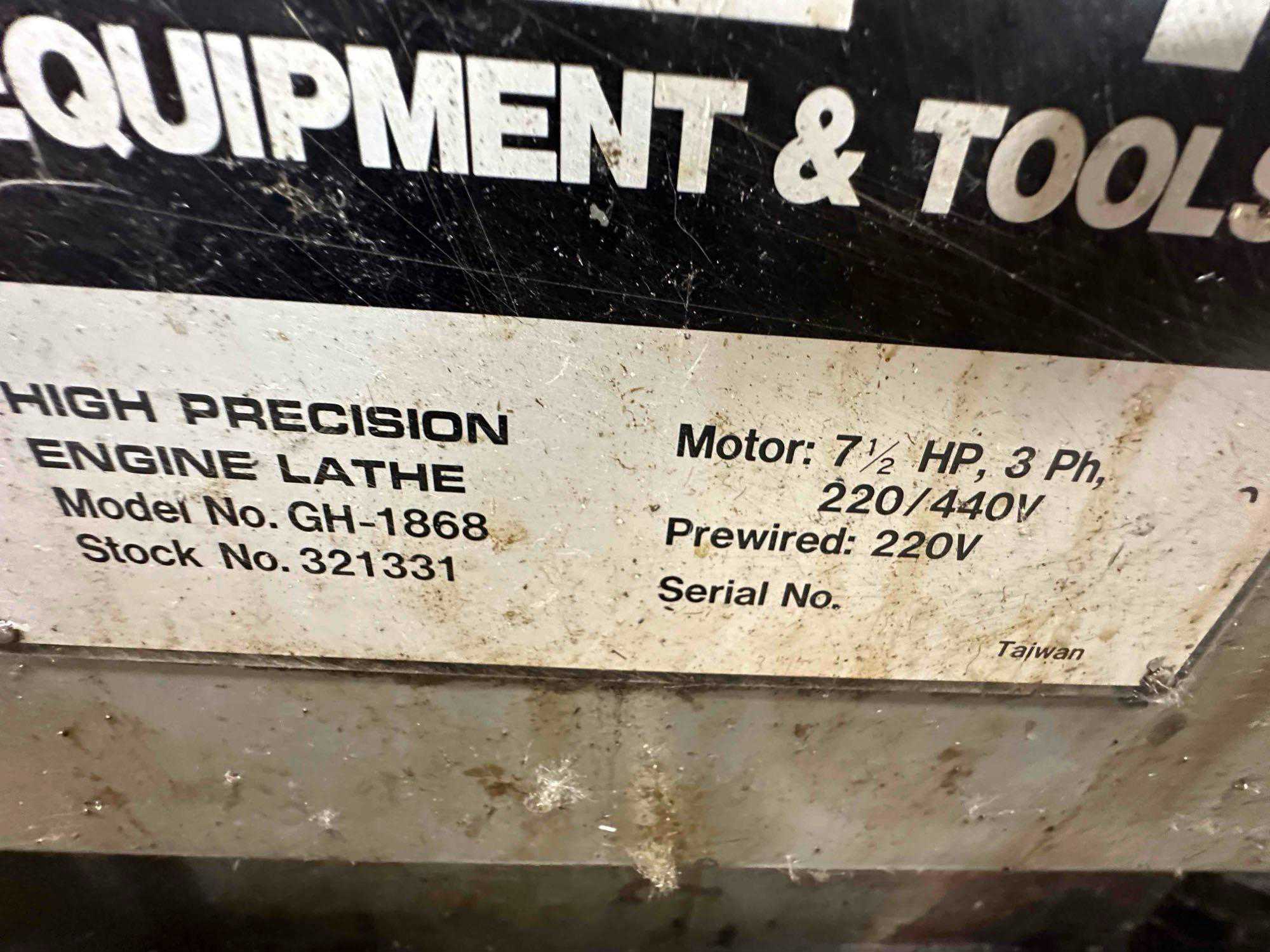 18" x 68" Jet #GH-1868, gap bed engine lathe, 11" swing over cross slide, inch/metric, 3-jaw 12" chuck, foot - Image 6