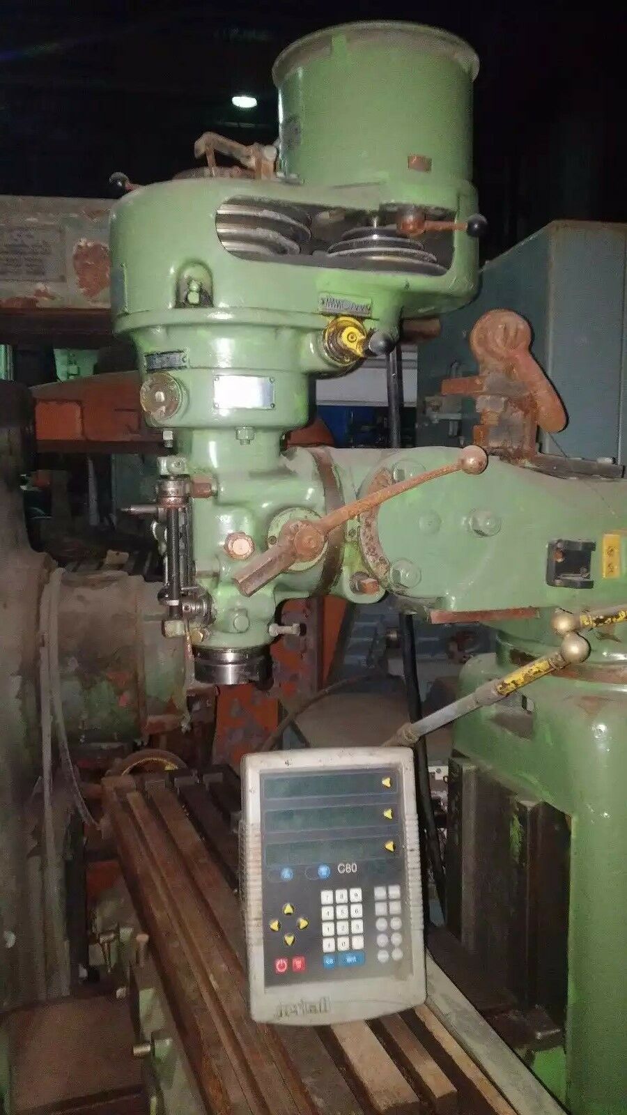 Induma, vertical mill, 9" x42" tbl., 2-Axis digital read out - Image 2