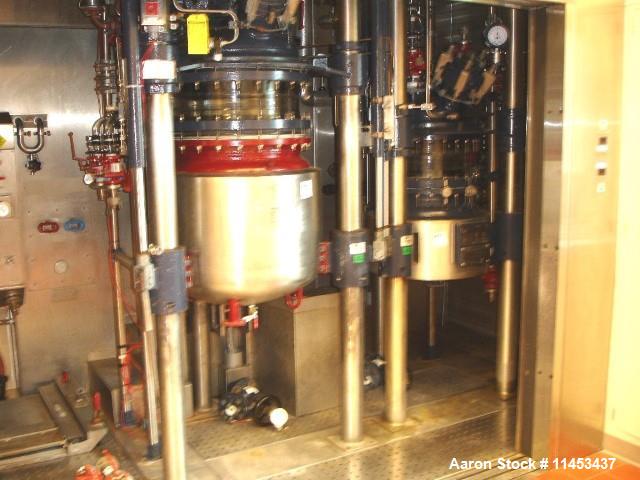 42.2 gallon R & M Italia, Glass Reactor Train w/Glass Lined Reactor, Vertical, 150/FV psi @ 356&deg;F Internal - Image 1