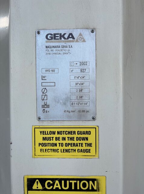 8" x 8" x 3/4" Geka #Hydracrop-165/S, ironworker, 185 ton, 24" throat, 2002 - Image 4