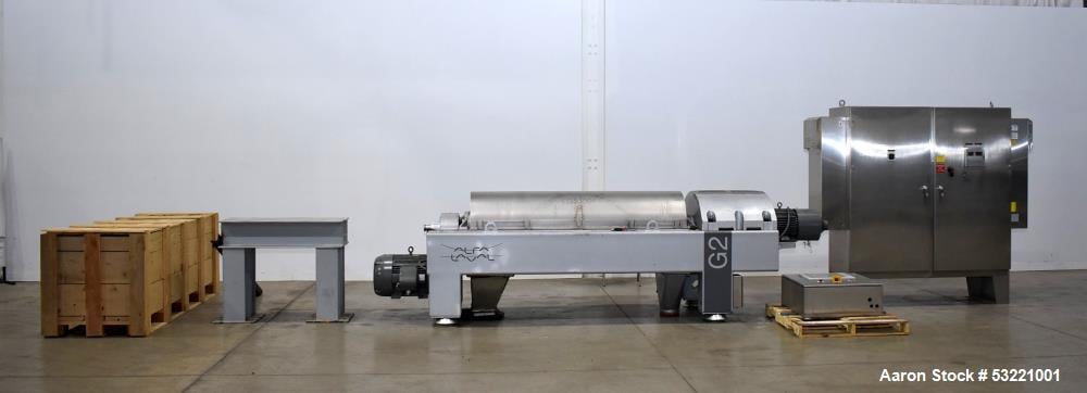 23" x 75" Alfa-Laval #Aldec-G2-60, Decanter Centrifuge, Stainless Steel, 1.2 kg/dm3, 17.7" diameter x 75.2" L - Image 1