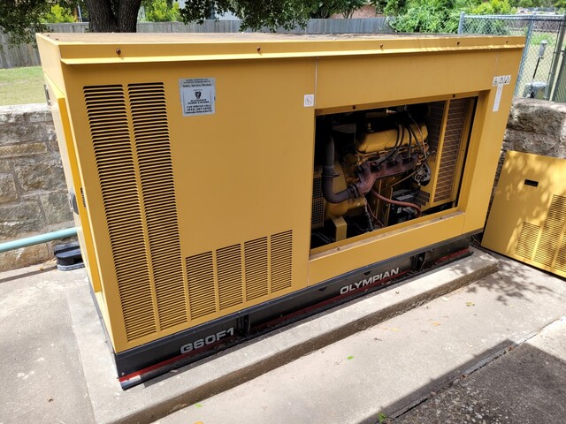 60 KW Olympian #G60F1, Natural gas generator, watherproof attenutated enclosure, 120/208 Volts, 348 hours - Image 1
