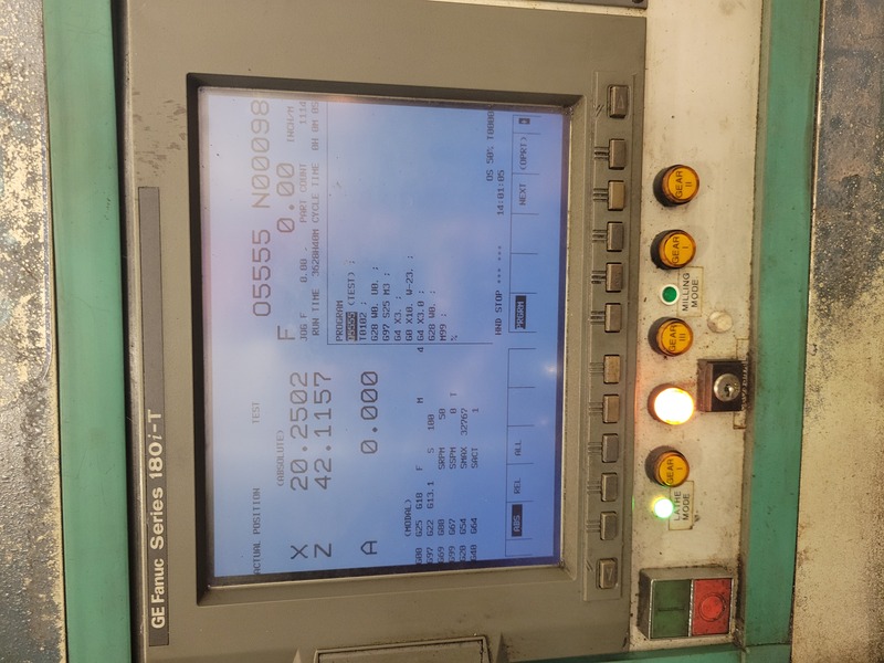 68" Olympia #V60L, CNC vertical turret lathe, Fanuc 180i-T, 30 ATC, Movable column, 66" table, 1999 - Image 7