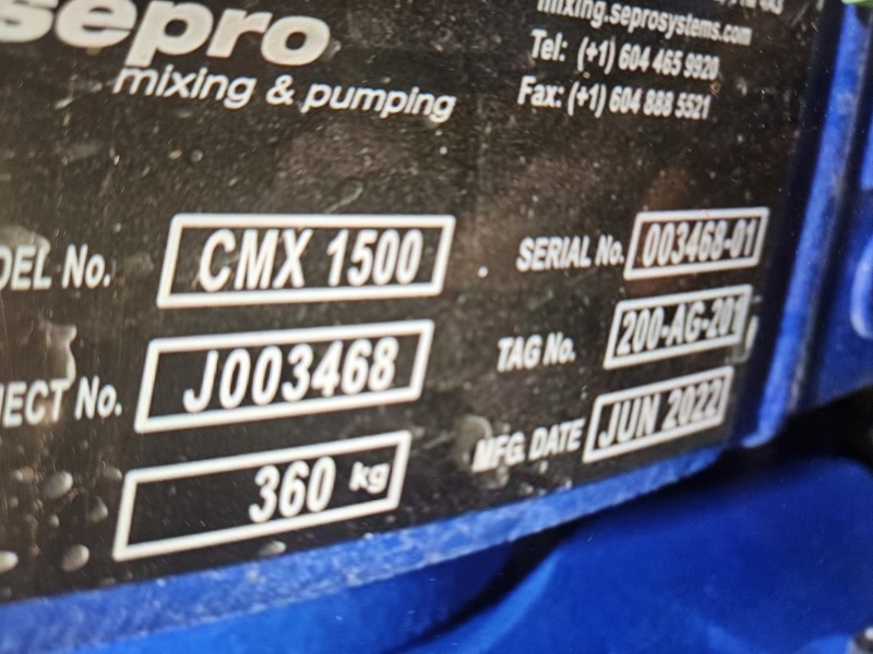 Sepro #CMX1500, pump & 20 HP motor & gear reducer, new surplus, 2022 - Image 2